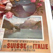 L'ITALIE ST GOTTHARD SUISSE BY HUGO D'ALESI ORIGINAL VINTAGE FRENCH TRAVEL POSTER 1900