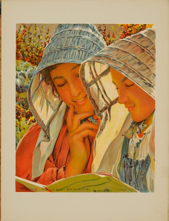 ORIGINAL VINTAGE FRENCH POSTER LISEUSES BY HAWKINS ESTAMPE MODERNE 1897