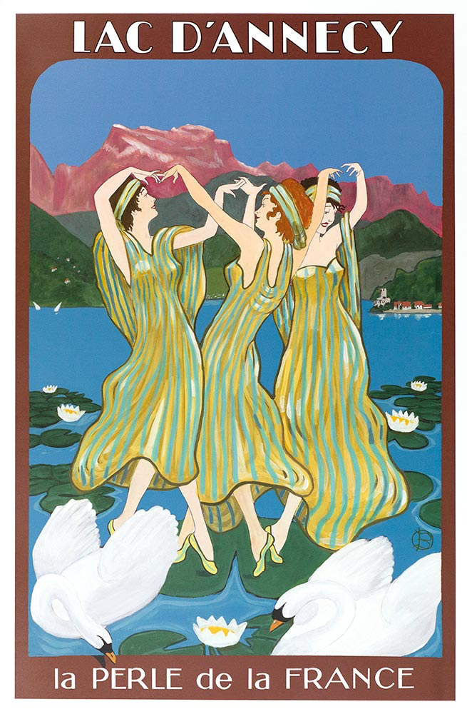 Lac D'Annecy BY BRUCE SKILBECK ORIGINAL VINTAGE FRENCH TRAVEL POSTER