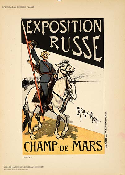 EXPOSITION RUSSE BY CARAN D'ACHE DAS MODERNE PLAKAT 1897