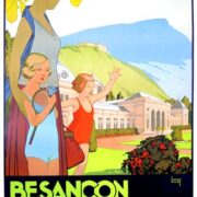 Besancon Tennis by Pillot 1923 vintage French TRAVEL POSTER