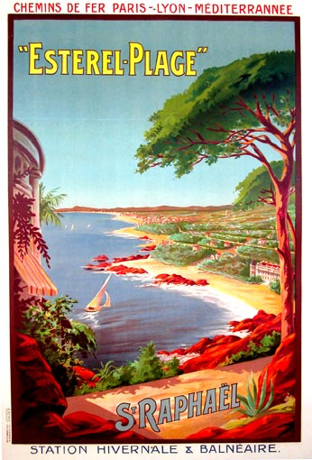 Esterel Plage by Henry Gray 1900 vintage French TRAVEL POSTER