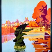 Fontainebleau by Julien Lacaze 1930 vintage French TRAVEL POSTER