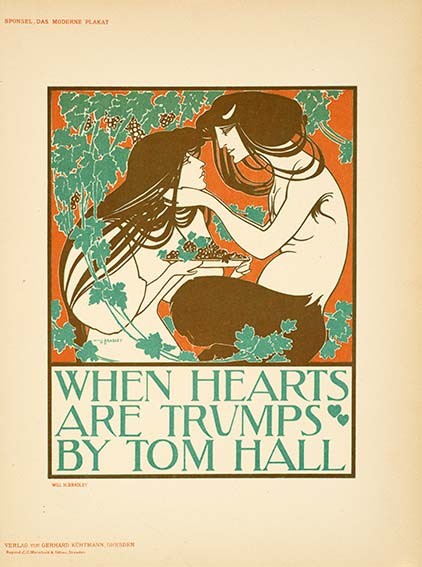 WHEN HEARTS ARE TRUMPS BY BRADLEY DAS MODERNE PLAKAT 1897