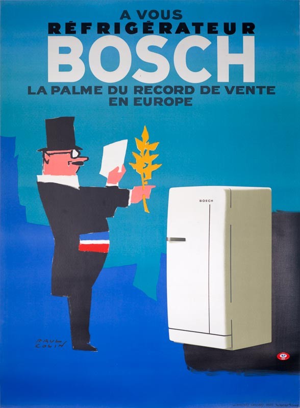 Bosch Refrigerator by Paul Colin 1963 original french poster