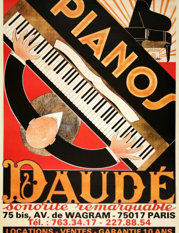 Pianos Daude 1975 original French poster