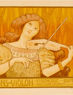 Paul Berthon – Leçons de Violin (Les Maîtres de l’Affiche, 1895–1899) Original Lithograph – Chaix, Paris