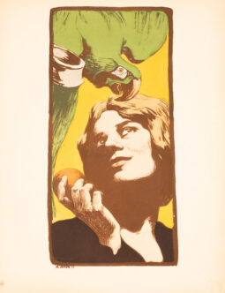 A. Yank – La Femme au Perroquet (L’Estampe Moderne, 1897–1899) Original Lithograph – Champenois Dry Stamp