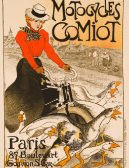 MOTORCYCLES COMIOT BY STEINLEN VINTAGE FRENCH POSTER MAITRE DE L'AFFICHE 1895/99
