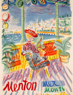 Menton by Constantin Terechkovitch 1960 vintage French TRAVEL POSTER