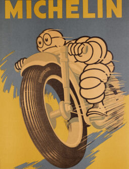 Bibendum MIchelin Motorcycle Tires 1950 ORIGINAL VINTAGE Italian POSTER