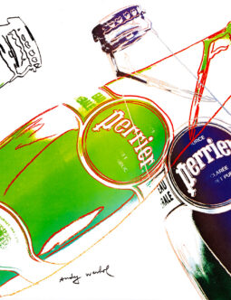 ANDY WARHOL Perrier White ORIGINAL VINTAGE POP ART POSTER ON LINEN