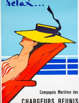 Relax poster Rene Gruau on linen