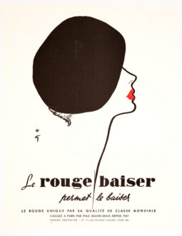 Le Rouge Baiser – René Gruau, 1970s, Offset Lithograph on Linen