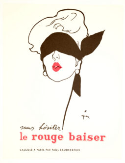 Rouge Baiser Lipstick poster by Rene Gruau Blindfold fashion poster