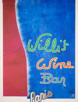 Willi’s Wine Bar – Mister King, Original 1996 Serigraph Poster (Caza, Paris) WineBottle