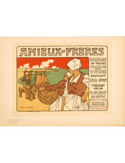 AMIEUX-FRERES BY FAY VINTAGE FRENCH POSTER MAITRE DE L'AFFICHE 1895/99