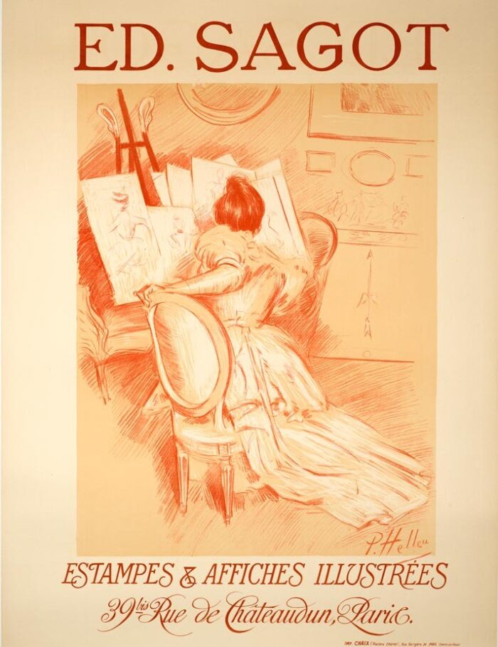 Editeurs Sagot by Heleu 1900 original stone lithograph