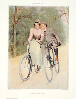 Figaro Illustre flirt by George Delbruck 1898 on linen
