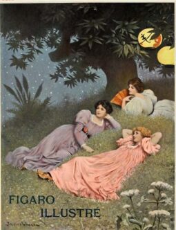 Figaro Illustre lantern night by Jacques Wagrez 1898 on linen