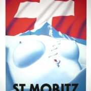 St Moritz ski poster by Razzia 2012 Large size hand signed original