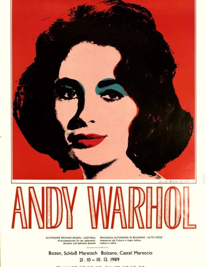 Elizabeth Taylor by ANDY WARHOL Exhibition ORIGINAL VINTAGE POP ART POSTER