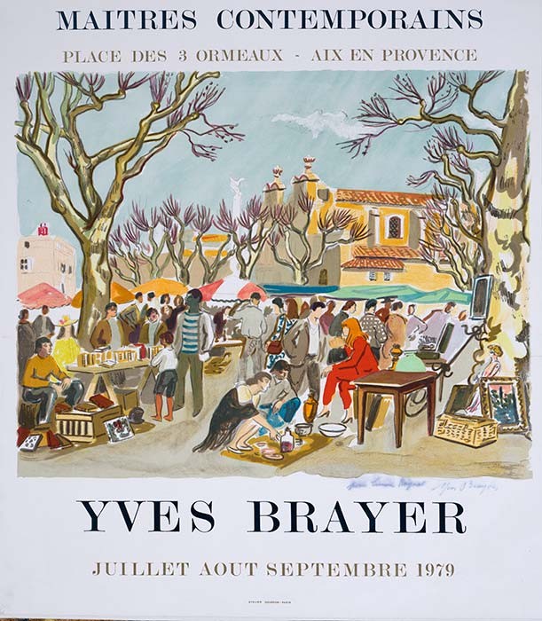 Yves Brayer exhibition in Aix en Provence 1979 on linen