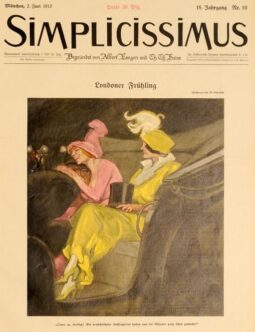 Simplicissimus 1913 Marcello Dudovich Londoner Fruhling on linen original