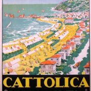 Cattolica by Livio Apolloni 1926 RARE original Italian TRAVEL POSTER enit railways