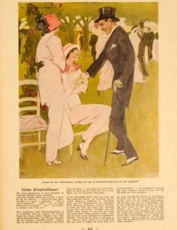 Simplicissimus 1913 Marcello Dudovich Agent provocateur on linen original