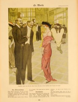 Simplicissimus 1913 Marcello Dudovich St Moritz on linen original