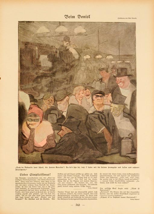 Simplicissimus 1913 Beim Donist by Karl Arnold on linen original