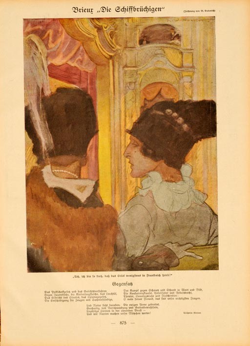 Simplicissimus 1913 Brieur by Dudovich on linen original