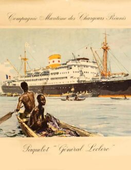 Paquebot General Leclaerc voyage poster by Brenet 1950 VINTAGE ORIGINAL FRENCH POSTER