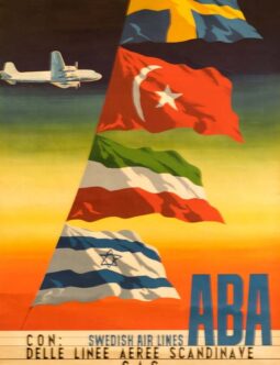 ABA Swedish Air Lines to the Orient by Olle Svenson RARE early Israel