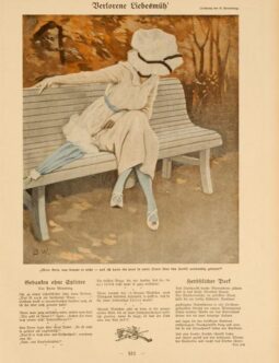 Simplicissimus 1913 by Wennerberg Berlorene Liebesmuh on linen original