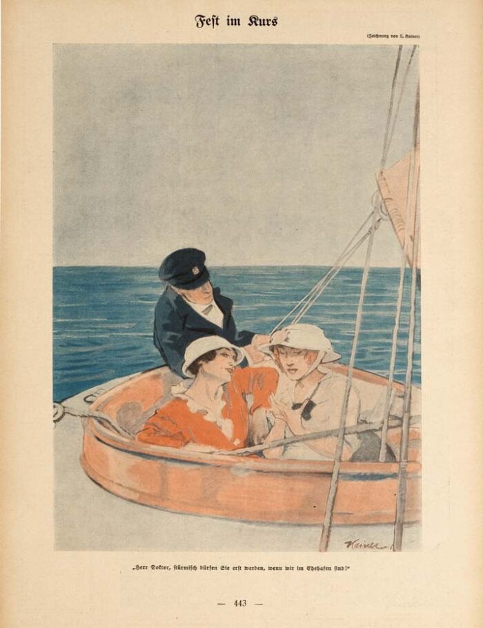 Simplicissimus 1913 by Kainer Sailing on linen original