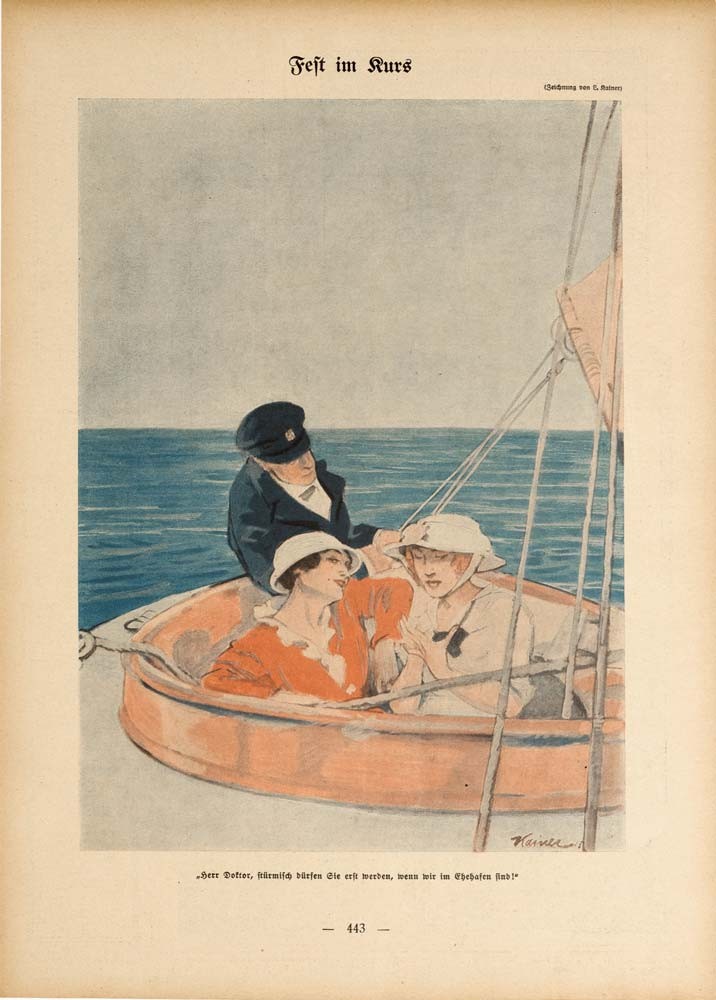 Simplicissimus 1913 by Kainer Sailing on linen original