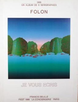 Je Vous Ecris Fiest l'Estampe by Jean Michel Folon original serigraphie 1986