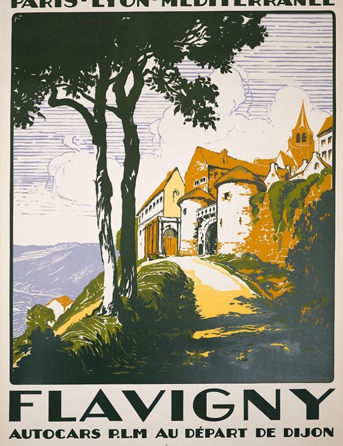 Flavigny Autocras to Medieval Castles with Artwork by Julien Lacaze 1927