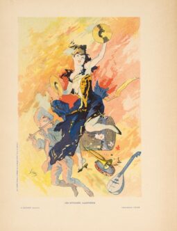 Les Arts 5 by Jules Cheret Les Affiches Illustrees by Chaix Imprimerie 1896 original stone lithographic plate