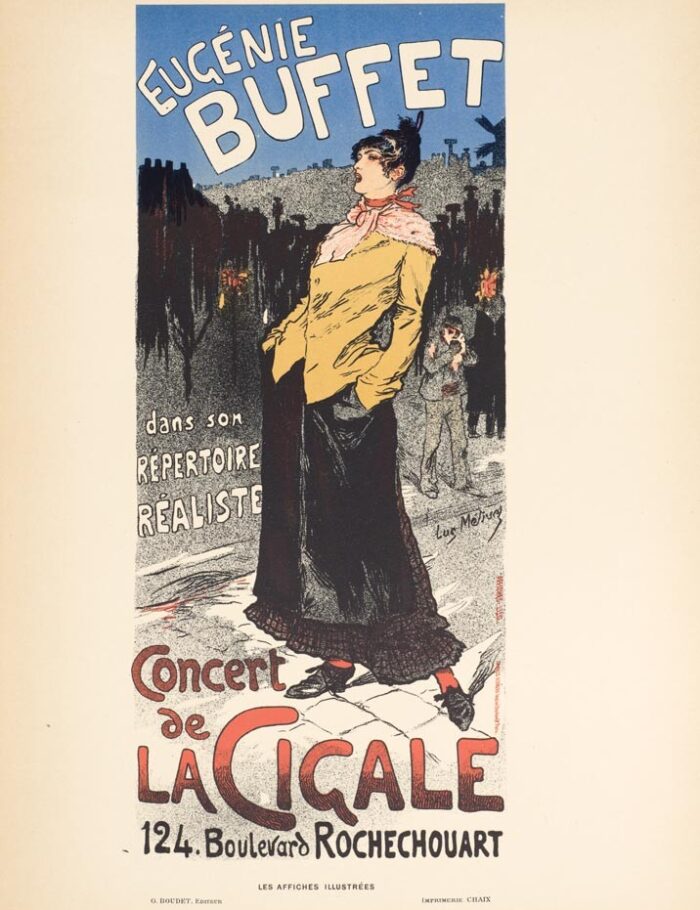 Eugenie Buffet La cigale by Metivet 1894 for Les Affiches Illustrees