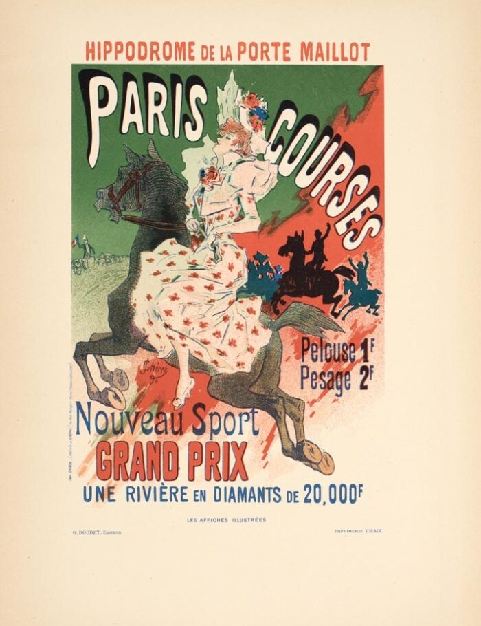 Paris Courses by Cheret 1894 for Les Affiches Illustrees