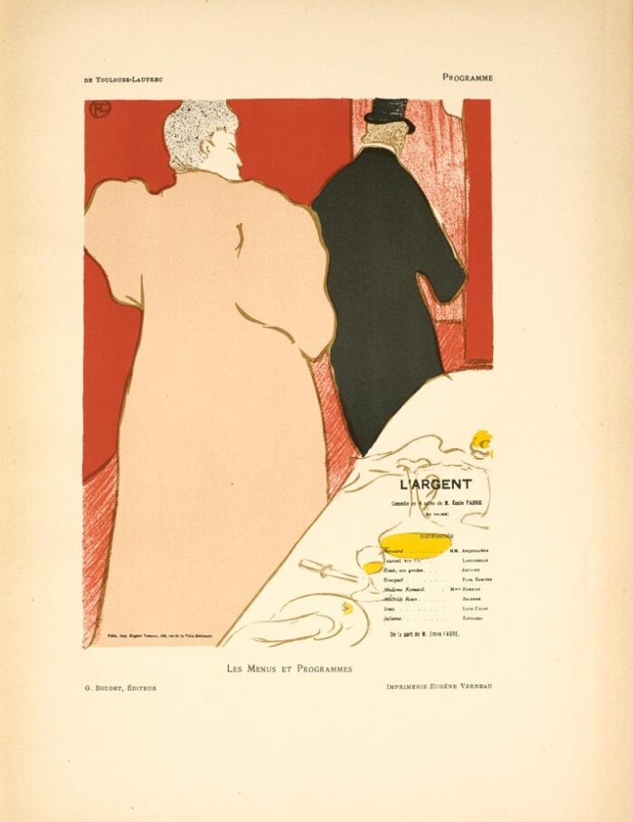 L'argent by Toulouse Lautrec 1894 for Les Affiches Illustrees