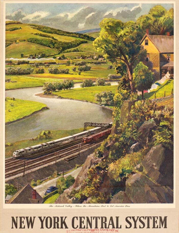 New York Central System Railroad Belck original travel poster 1950c