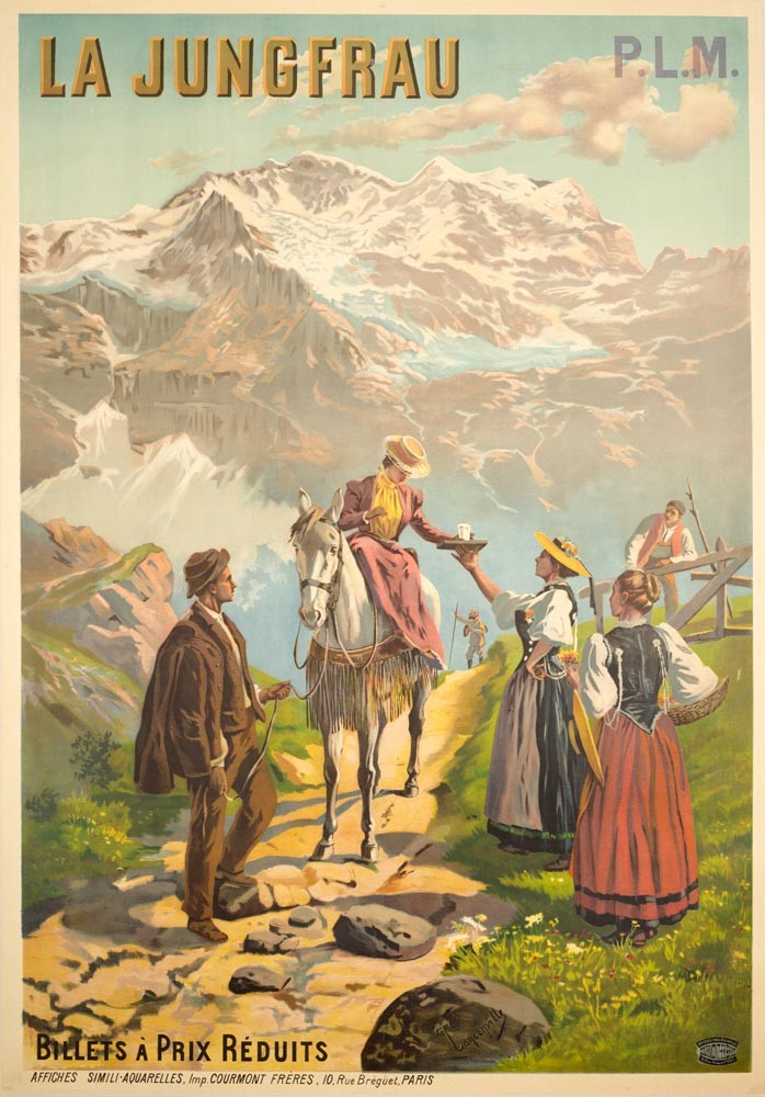 La Jungfrau Bernese Oberland by Taconville for the PLM c1900