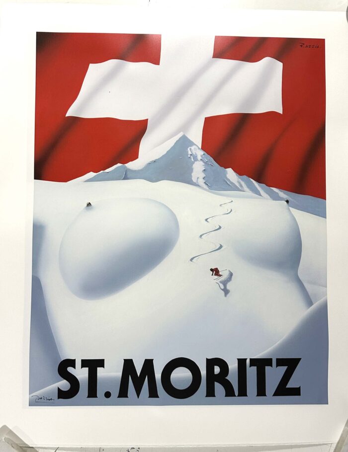 St Moritz ski poster by Razzia 2012 small