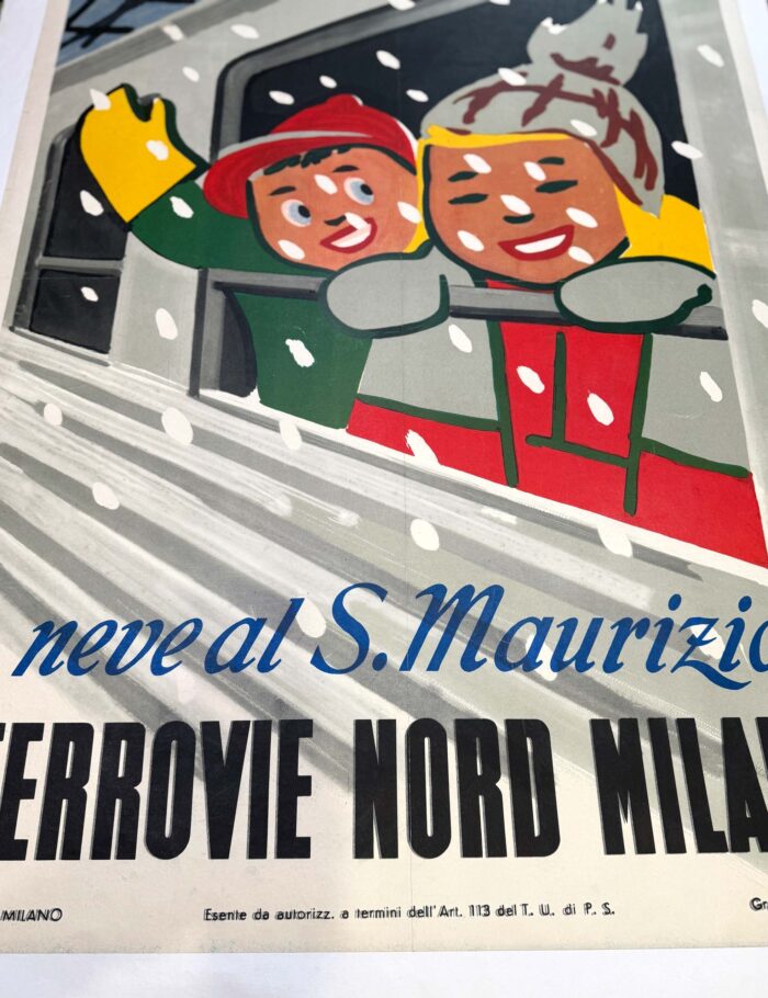 S Maurizio Ferrovie Nord Milano by Carlo Dradi ski destination poster