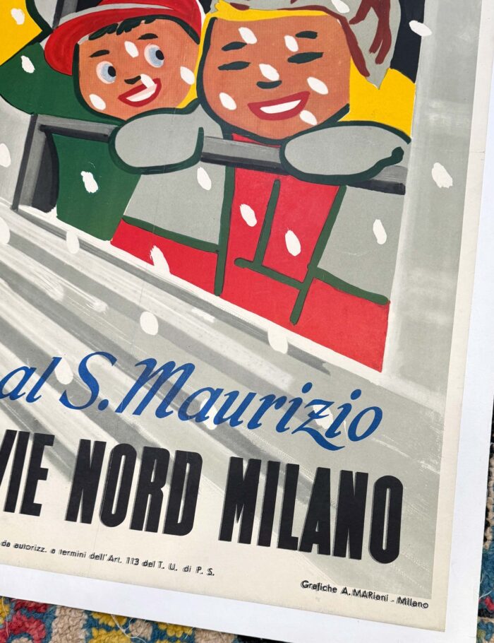 S Maurizio Ferrovie Nord Milano by Carlo Dradi ski destination poster