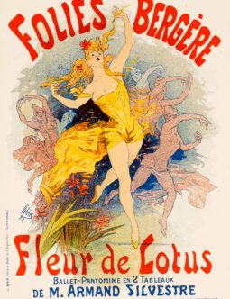 Affiches Illustrees – Folies Bergere Fleur de Lotus – Jules Cheret 1893 Original Lithograph